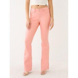 NWT TRUE RELIGION BECCA MID RISE CORAL ALMOND BOOTCUT JEANS  W 31
